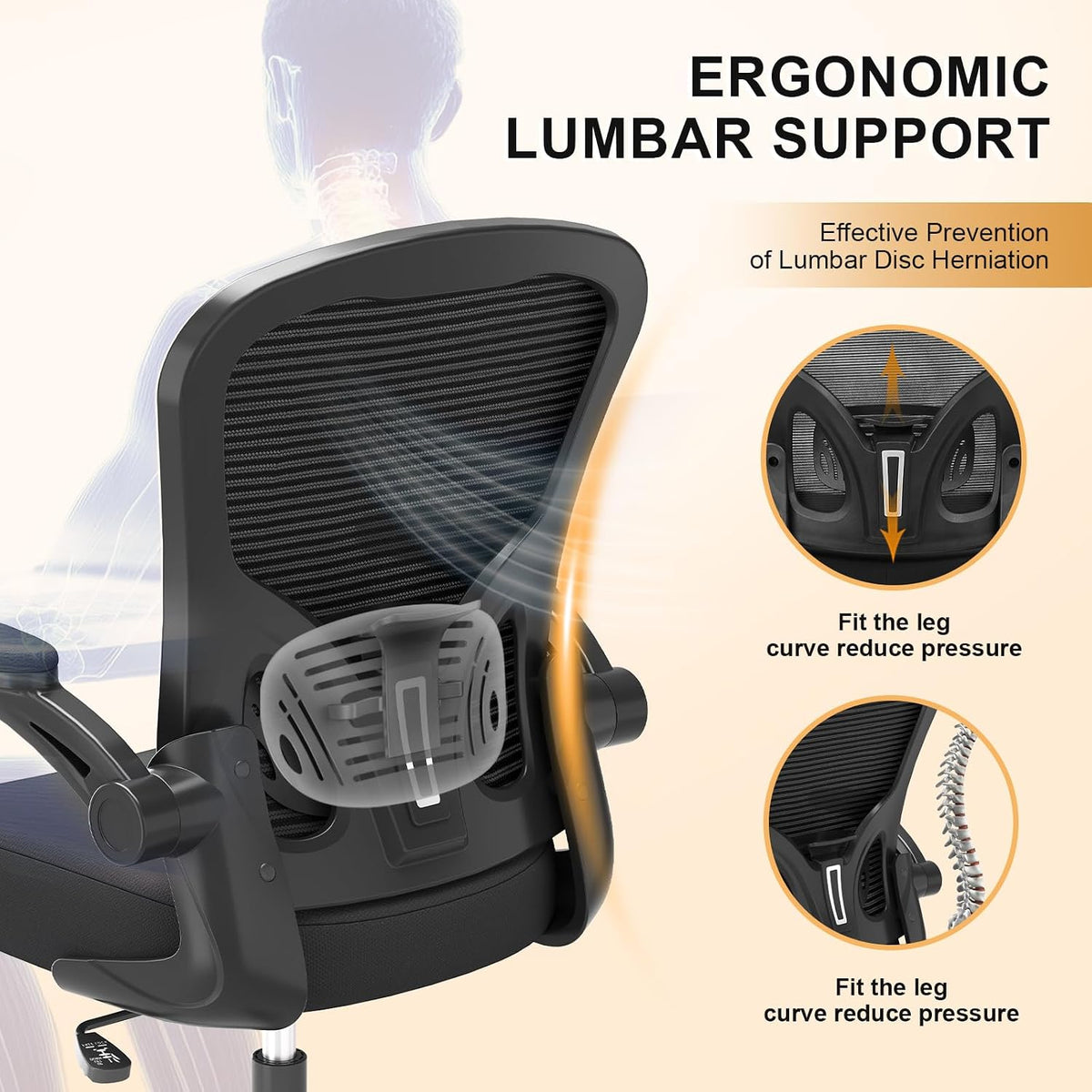 office chair, ergonomic desk chairs 330lbs capacity high, view 10