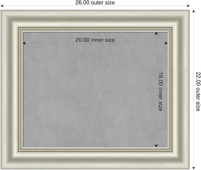 Amanti Art Silver Framed Magnetic Board 22x26 Small Vision Board - Image 2