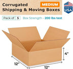 Medium Moving & Shipping Boxes 12 x 12 x 4 inches - Image 2