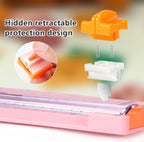 Straight Paper Cutter For crafting – Pink 12 Inch Paper Trimmer With Security Safeguard and Side Ruler, Perfect for Cardstock, Coupon,Photos and Crafting Paper.