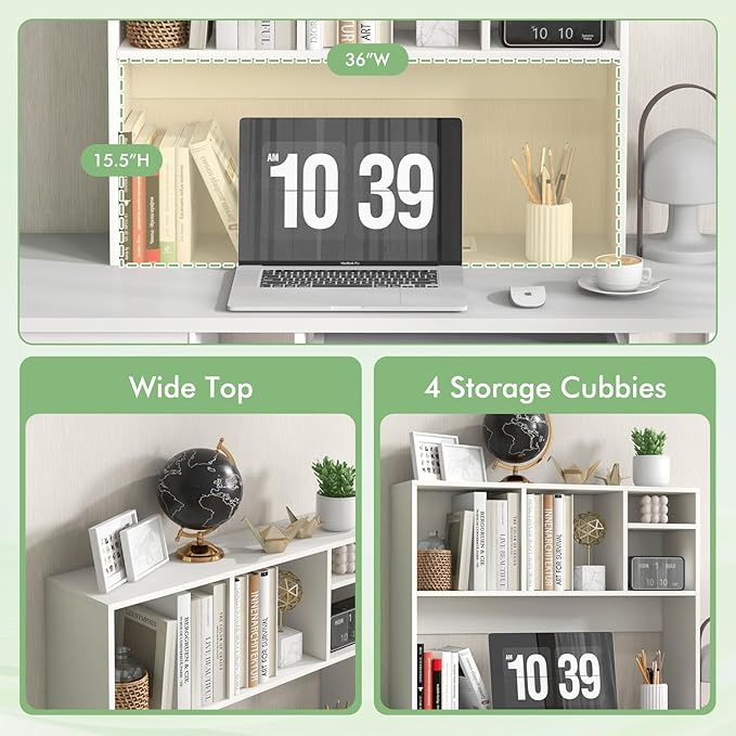 Tangkula Desktop Bookshelf, Countertop Storage Hutch - Image 5