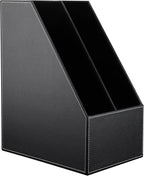 KINGFOM Wooden Leatherette Desktop File Folder Organizer and Document File - Image 4