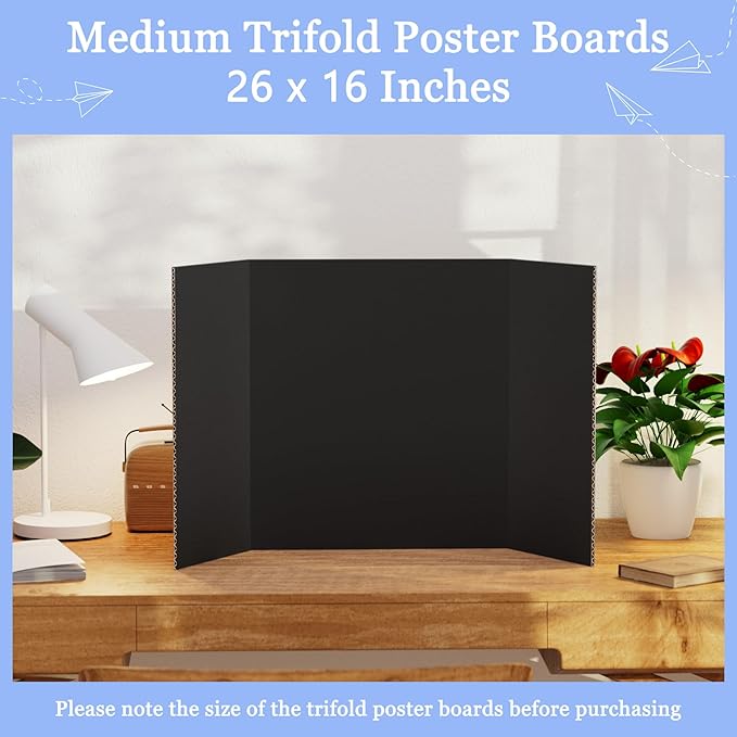 AKONEGE 6Pcs Medium Trifold Poster Board, Presentations, Science Fair, Photo - Image 3