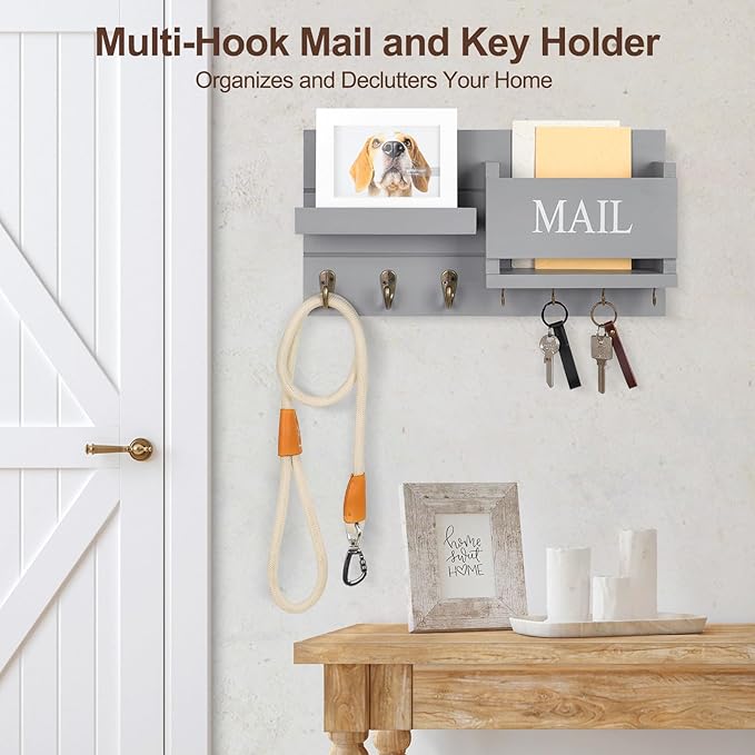 Lwenki Mail Organizer for Wall Mount – Key Holder - Image 3
