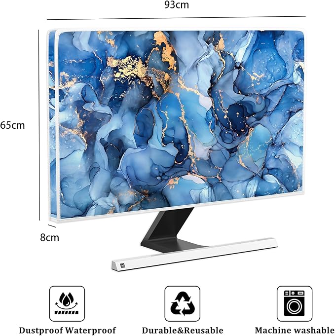 Baocicco Navy Blue Gold Marble Waterproof TV Dust Cover 37, 39 Inch Creative - Image 2