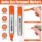 Fuutreo 10 Pack Jumbo Permanent Markers Bulk Large Chisel Tip Permanent Markers - Image 3