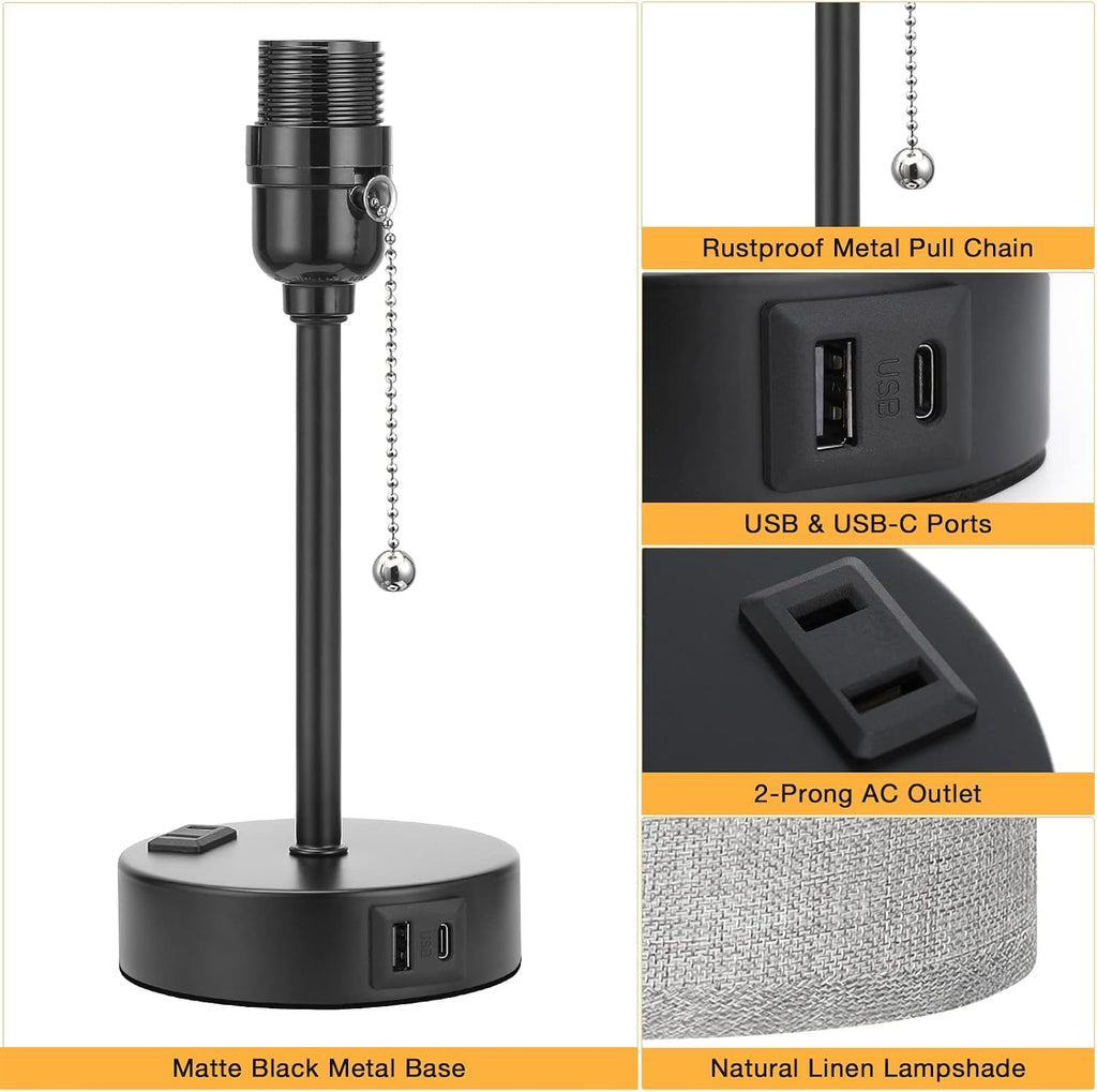 small bedside table lamp for bedroom - desk showing dimensions