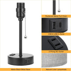 small bedside table lamp for bedroom - desk showing dimensions