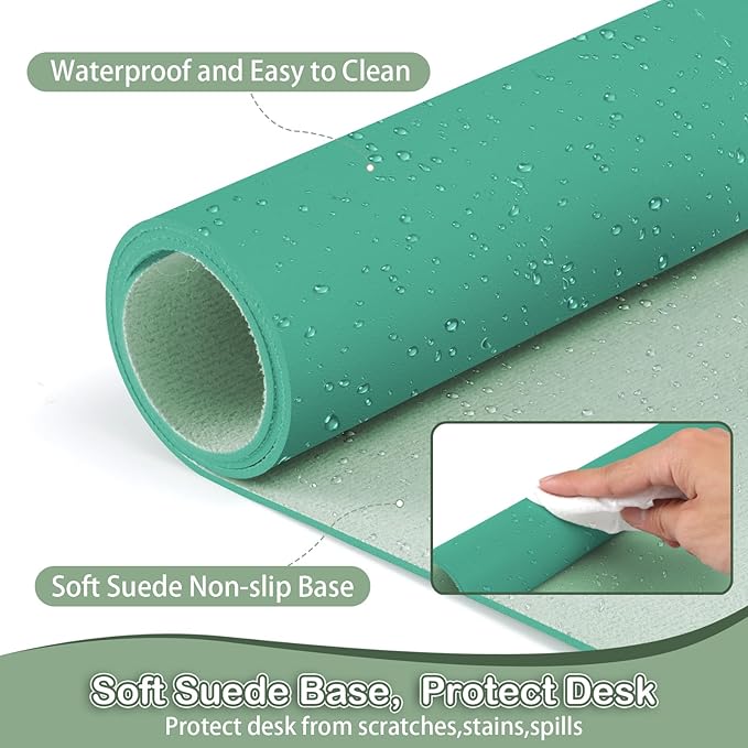 Boutilon Leather Desk Pad Protector, Non-Slip Mouse Pad, Laptop Desk Pad - Image 4