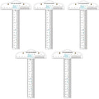 6 Inches Acrylic Clear T-Square Ruler, 5 Pack, T Square Ruler, Transparent by CYFUNDESIGN
