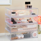 STORi STAX Plastic Stackable Organizer Drawers Clear | 12.5" Wide | Set - Image 2
