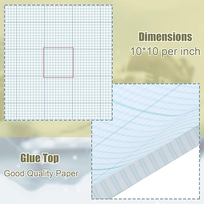 Ctosree 3 Pcs 8.5 x 11 Quadrille Pads 10 Squares Per Graph Paper Pad Back to - Image 3