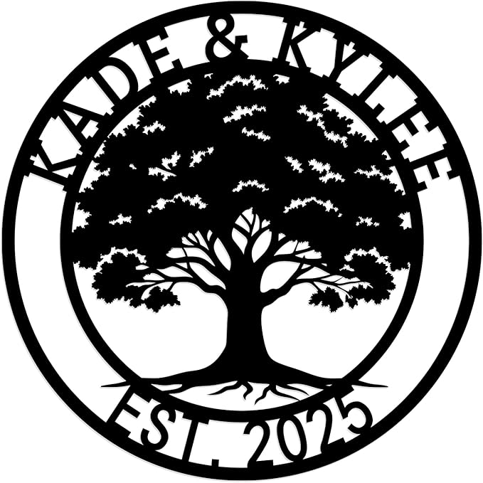 Custom oak Tree of Life, Oak Tree Family Monogram, Custom Metal Signs, by efcustomgifts