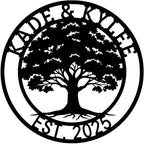 Custom oak Tree of Life, Oak Tree Family Monogram, Custom Metal Signs, by efcustomgifts