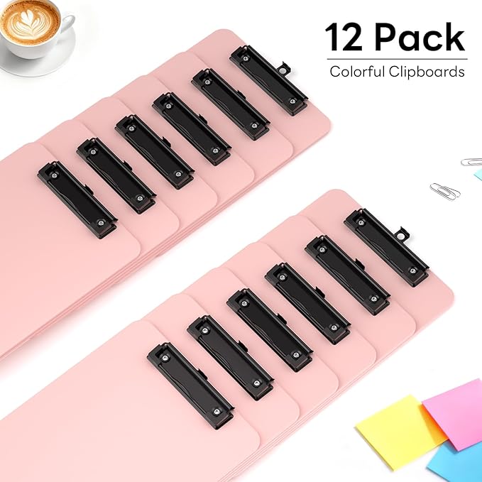 Zoenley A4 Plastic Clipboard Set of 12, 8.5 x 11 Clip Board - Image 3