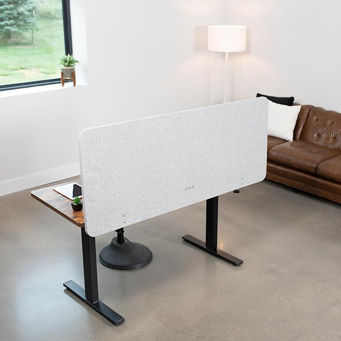 VIVO Clamp-on/Screw-on 60 x 24 inch Privacy Panel, Sound Absorbing Cubicle Desk - Image 2
