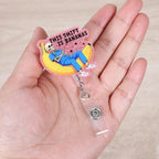 This Shift is Bananas Funny Skeleton Nurse Badge Reel, Name Tag Badge Clip - Image 4