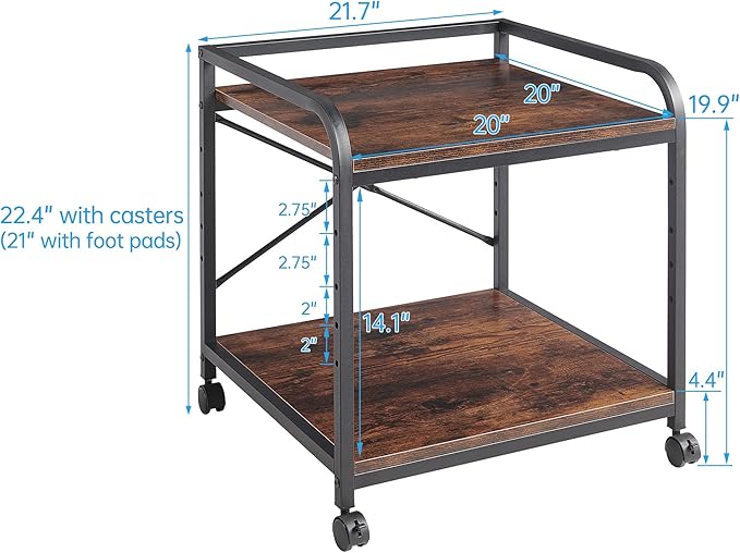 Fannova Under Desk Printer Stand, 20 Inches Deep Large Printer Table - Image 3
