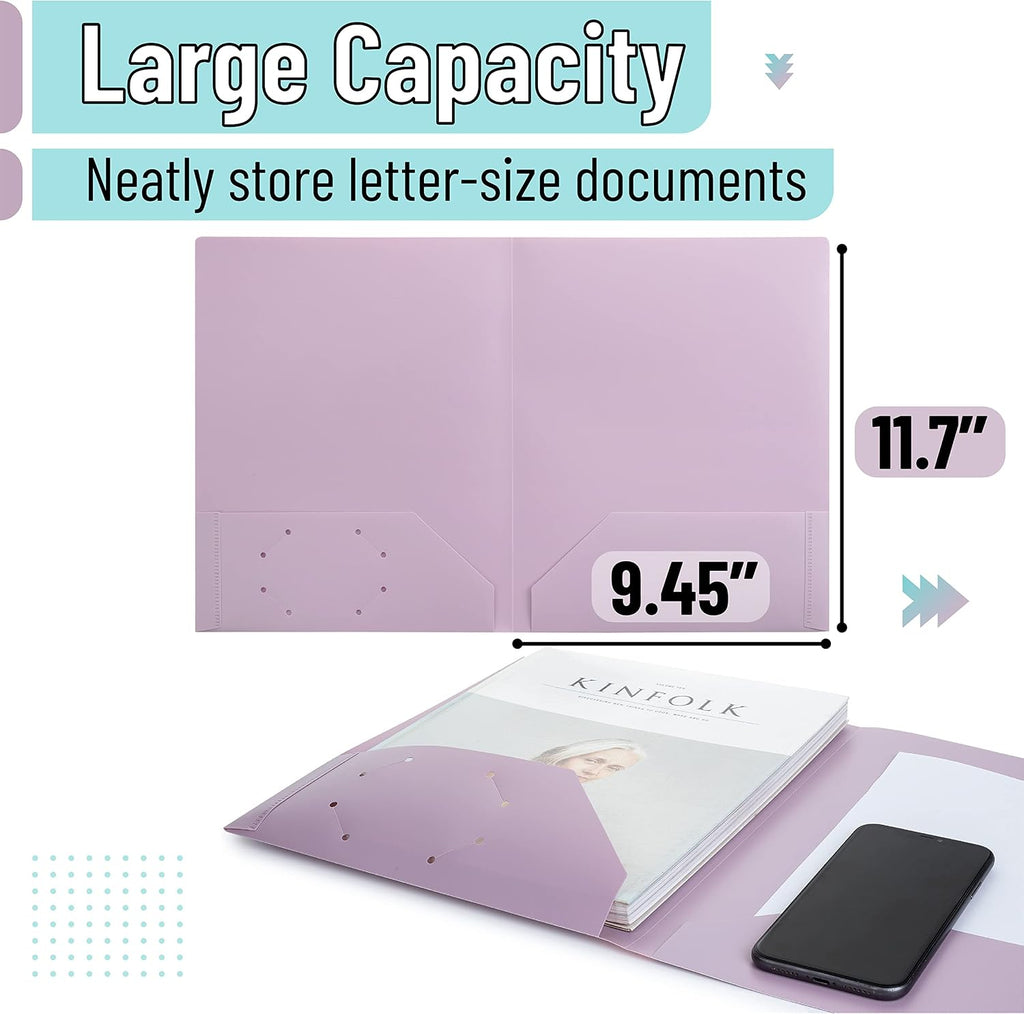 Mr. Pen- Plastic Folders with Pockets, 5 pcs | Aesthetic File Folder with Business Card Slot, 2-Pocket Folder, Back to School, Office, Filing Supplies