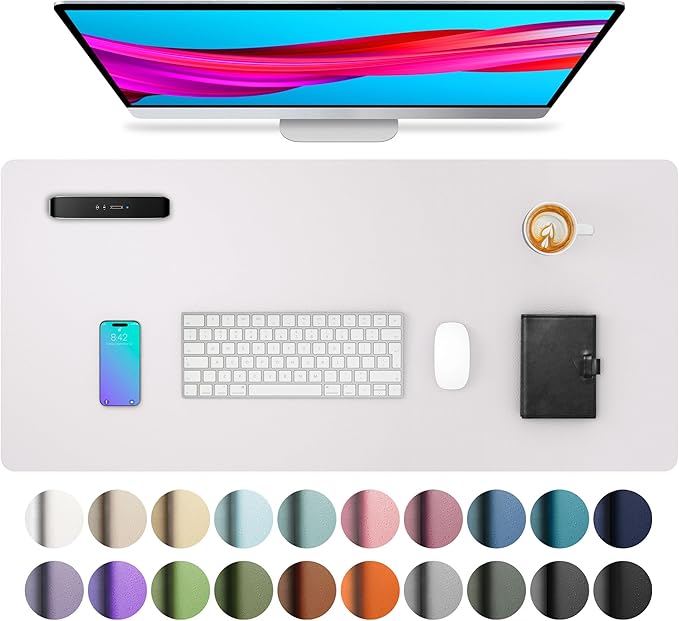 Aothia Large PU Leather Desk Pad Protector – Non-Slip Mouse Pad & Writing Mat by AothiaSimpleNaturalUnique