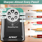 AFMAT Heavy Duty Electric Pencil Sharpener, 6 Holes, Auto Stop Pencil Sharpeners - Image 2