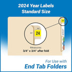 2024 Year Labels, Doctor Stuff 2024 Chart Stickers, Fluorescent Yellow Color - Image 4