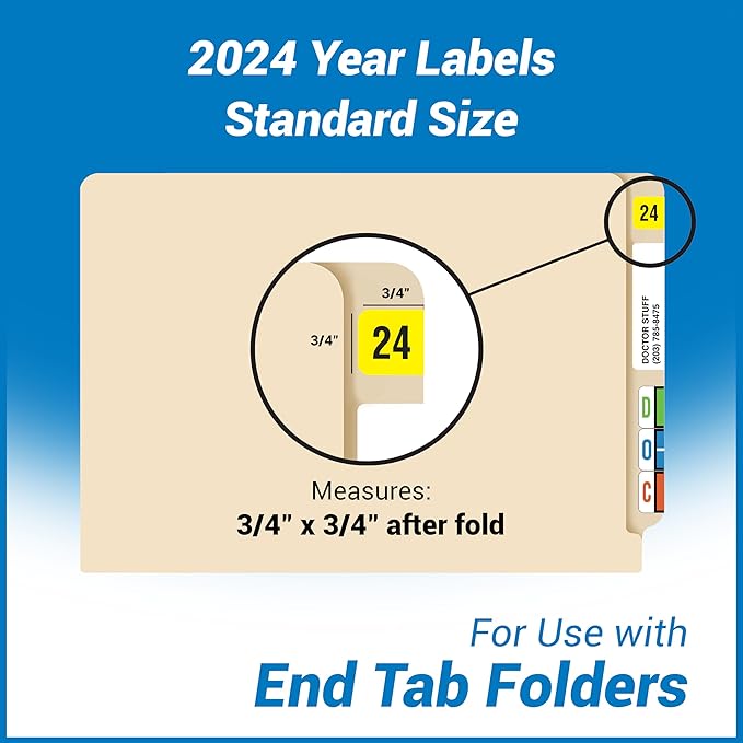 2024 Year Labels, Doctor Stuff 2024 Chart Stickers, Fluorescent Yellow Color - Image 4