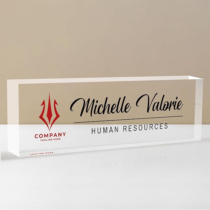 Personalized Name Plate for Desk, Custom Desk Name Plate, Acrylic Name Plate by EOBIBIFUN