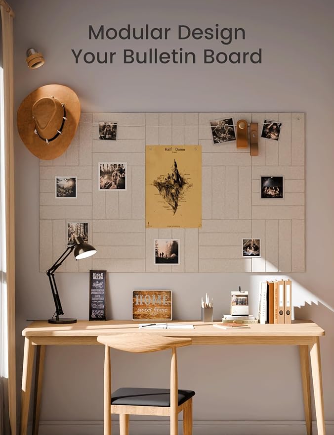 Fluxynara Felt Bulletin Board Tiles Large 48" x 36" Cork Board Alternative-12 - Image 5