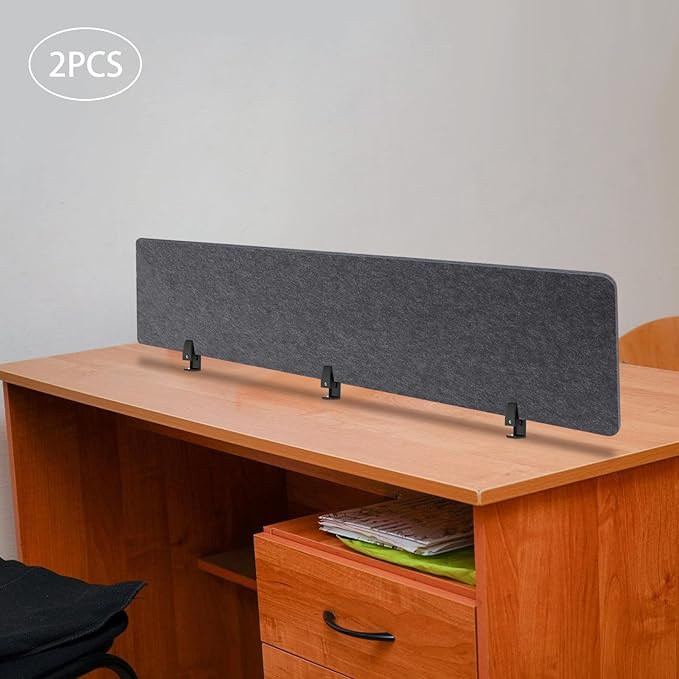 Clamp-On Acoustic Desk Divider, Desktop Privacy Panel, Sound Absorbing - Image 5