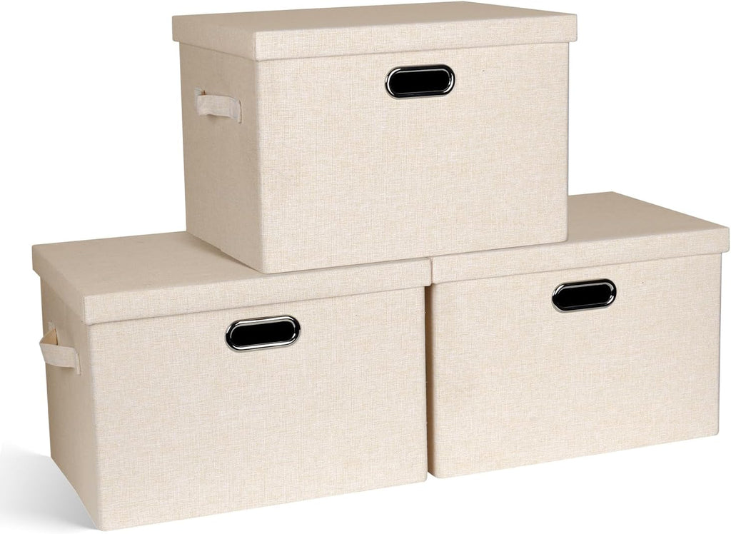 Graciadeco Large 17" 36 Quart Collapsible Stackable Storage Bins