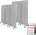 Soundproof Room Divider W/Wheels, 66in Office Dividers by YASRKML