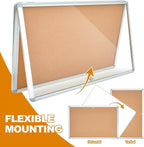 Geetery 36 x 24 Inch Enclosed Bulletin Board Tamperproof Lockable Cork Board - Image 4