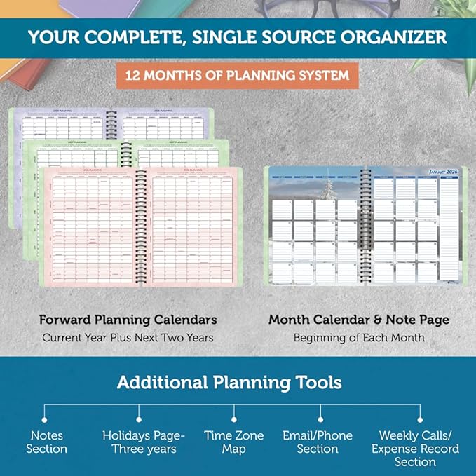Planner Pad Spiral Bound January-December 2026/ Calendar Year 6 3/4" x 8 1/2" - Image 5