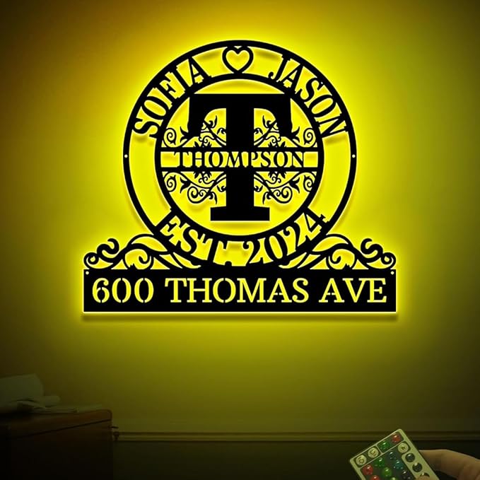 Custom Metal Signs | Personalized Monogram Name Sign | Outdoor Wall Art - Image 3