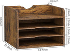 Snughome Vintage Wood File Organizer Desktop, 13.7‘’ Document Letter Mail Tray - Image 5
