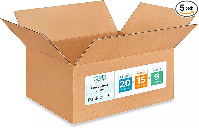 Large Moving & Shipping Boxes 20 x 15 x 9 inches by IDLPackaging