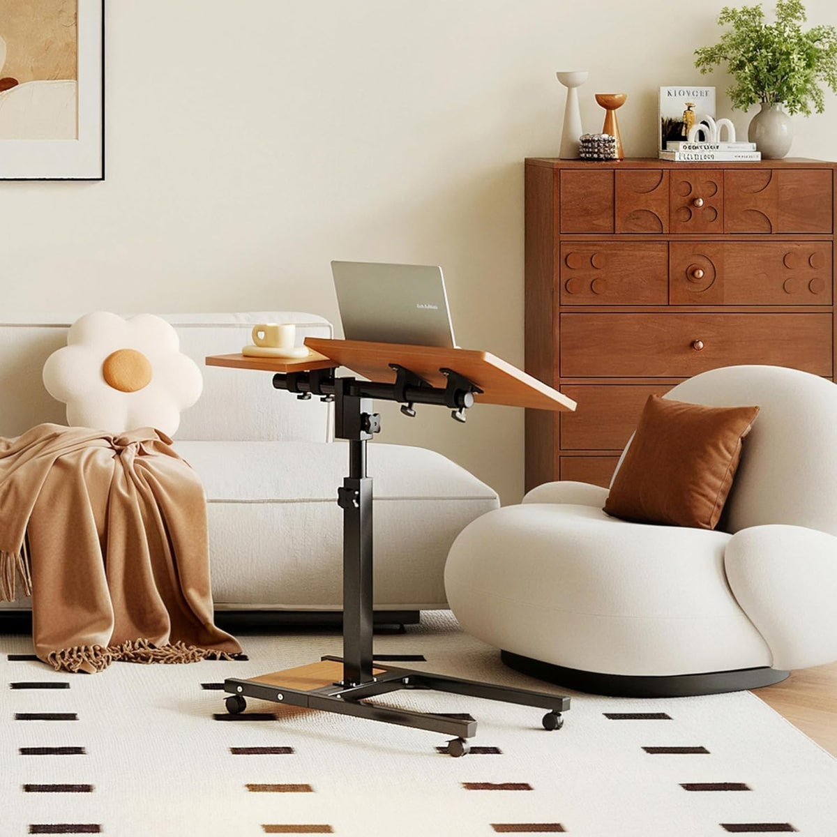 Laptop Desk Stand for Bed Portable Desk Overbed Bedside Mobile Laptop Table R...