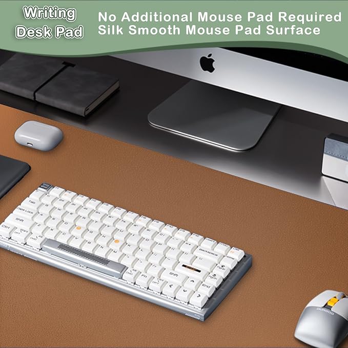 Boutilon Leather Desk Pad Protector, Non-Slip Mouse Pad, Laptop Desk Pad - Image 5