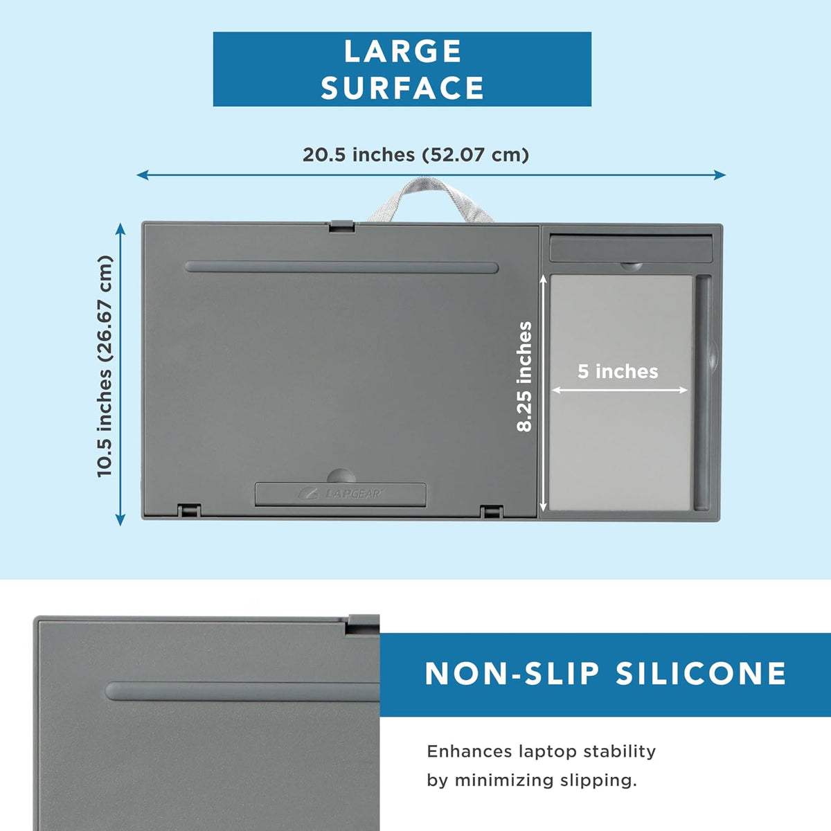 LAPGEAR Ergo Pro Lap Desk with 20 Adjustable Angles, Mouse Pad, and Phone Hol...
