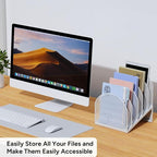 OUTIOE 5-Section Desk File Organizer, Metal Mesh Folder Organizer - Image 5
