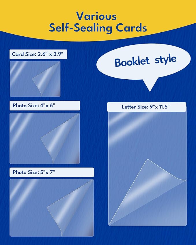 Uinkit 10Mil Self-Sealing Laminating Pouches Business Card Size, - Image 10