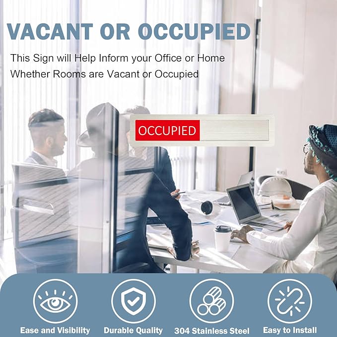 Vacant Occupied Privacy Sign, Vacant Occupied Door Sign - Image 3