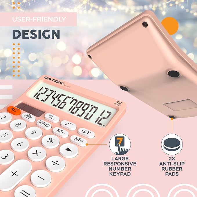 CATIGA 12 Digit Desktop Calculator Basic Desk Calculator - Image 6