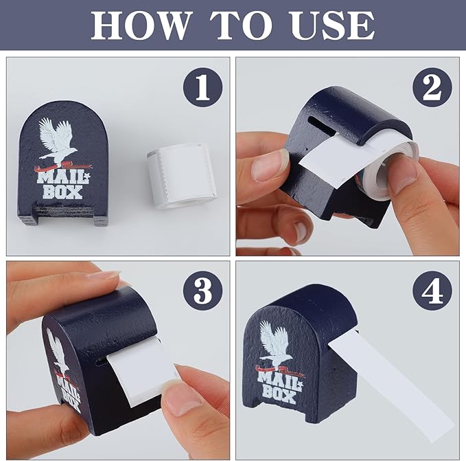 Wesiti 6 Pcs Wooden Stamp Roll Dispenser Wood Postage Stamp Dispenser - Image 3