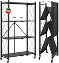 deanic 4 tier foldable storage shelves with wheels, main product view