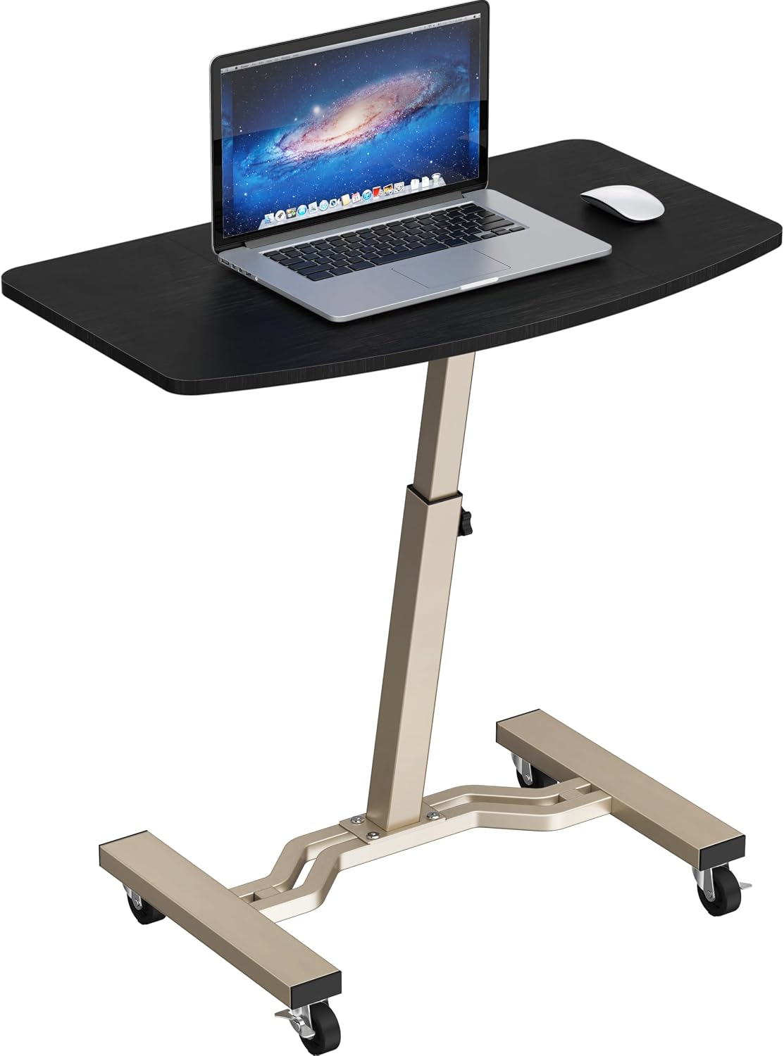 Le Crozz Mobile Height Adjustable Laptop Rolling Cart, Espresso