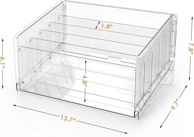 Cuukie File Sorter Organizer, 5 Sections Acrylic Letter Tray - Image 5