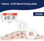 Perco Orange Reverse Print on White Dairy Labels to fit Monarch 1110 Price Gun - Image 3