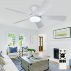 depuley modern ceiling fan with light: 42-inch white, main product view